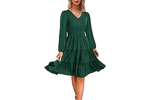 Elegant and Effortless Dress: Experience Beauty and Comfort with Long Sleeve Flowy Midi Dress