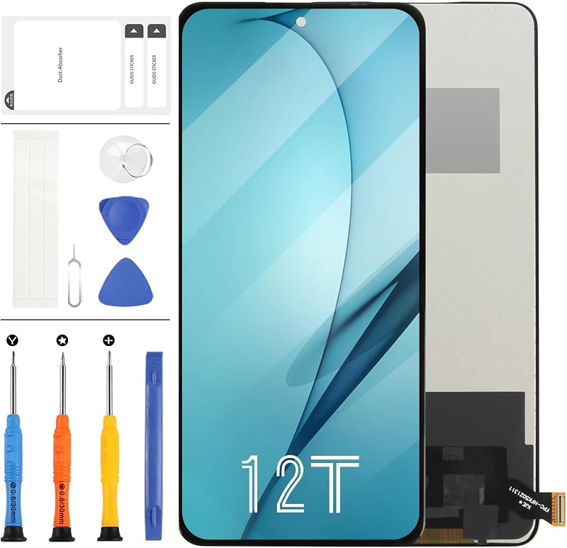 LADYSON Xiaomi 12T LCD Kijelző Csere Szett - 12T Pro 5G 2022 Érintőképernyő Digitizer Javító Készlet 6.67" Fekete