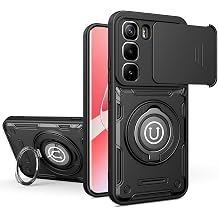 for Infinix Hot 60 5G / Hot 60i 4G Case, Shockproof Phone Cover with Built-in Kickstand & Slide Camera Protector, Heavy Duty Drop Resistant Full Body Protective CaseBlue