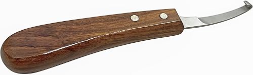 Equine Care Cuchillo de pezuña para diestros  Hoja de acero J2 corta afilada y afilada, herramienta profesional para recortar pezuñas de caballo,