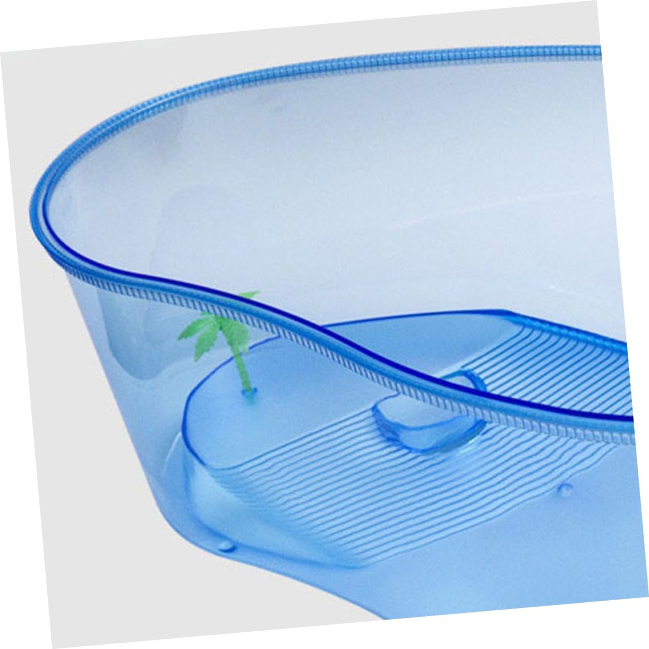 1Pc Tortoise Tank for Capacity Plastic Turtle Habitat with Sunbathing Deck for Feeding Turtles