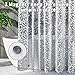 Mulukhak Shower Curtains Mould Proof Resistant - Semi Clear Shower Curtain with 3 Magnets and 12 Hooks Shower Curtains Long Shower Curtains Bathroom Curtains 180 x 180 cm (Semi Transparent)