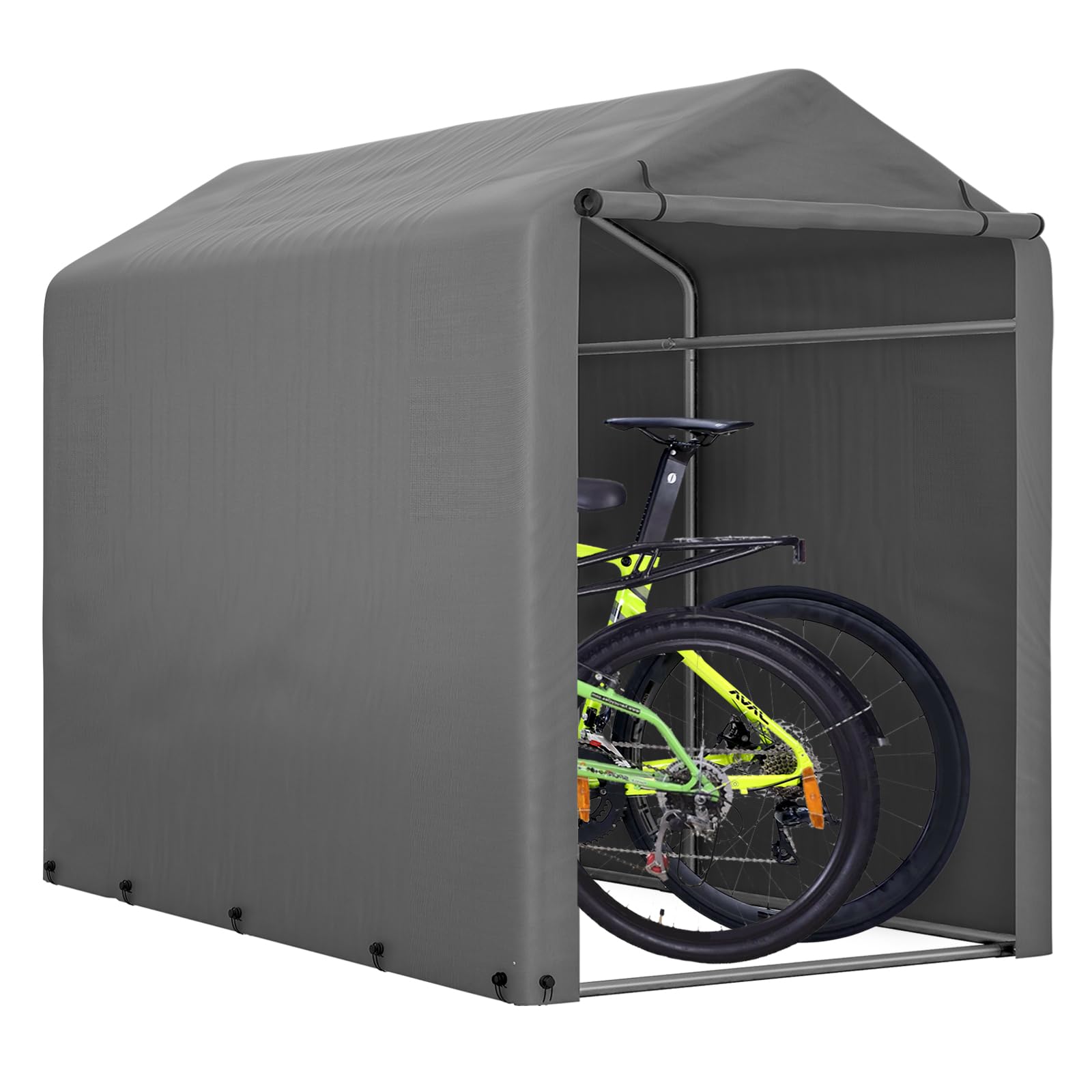 Thanaddo Fahrradgarage 100x187x160cm, Gartenschuppen Geräteschuppen Lagerzelt Carport Gerätezelt, Dunkelgrau