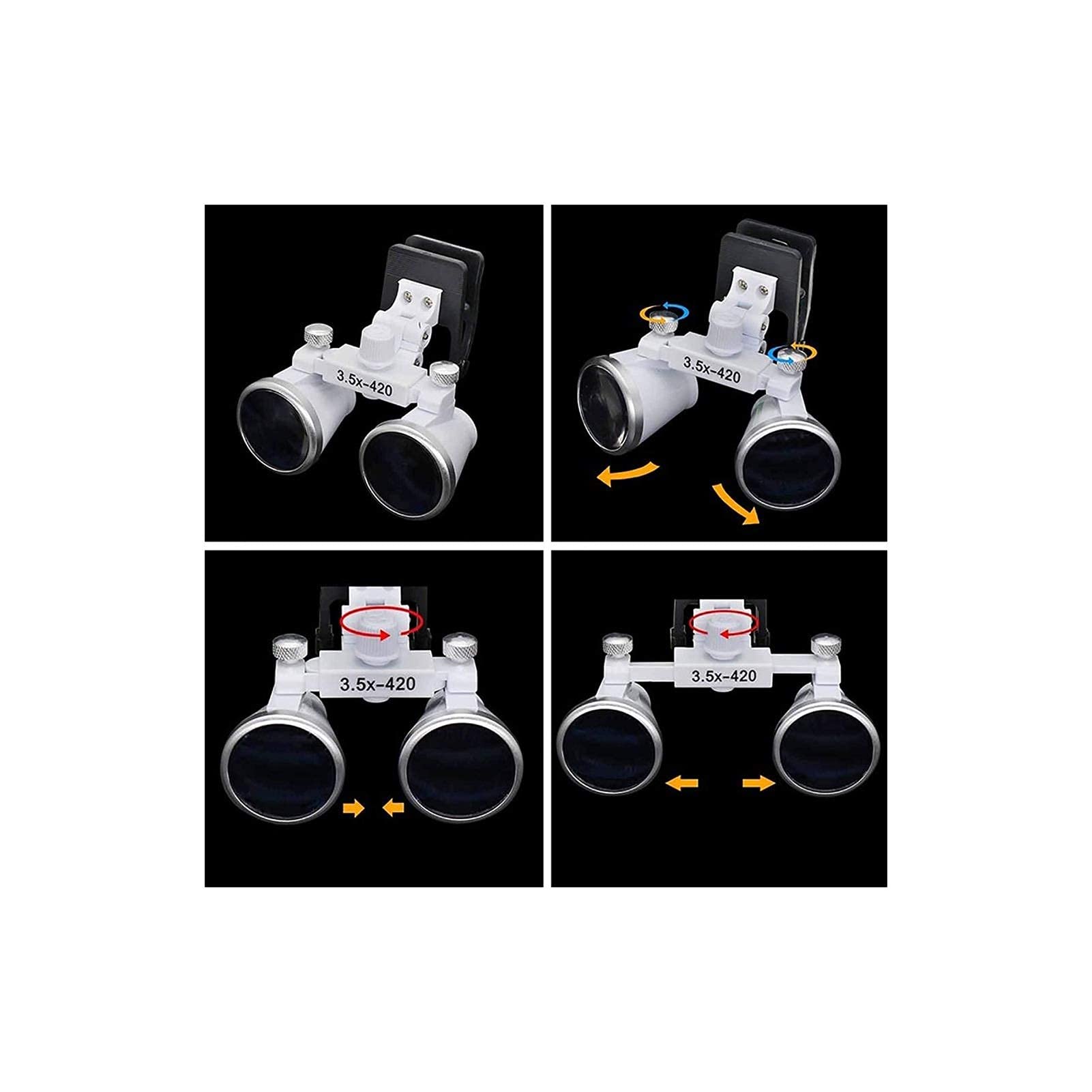 Lupas con Montura para la Cabeza, lupas con luz, Lupa con Clip de 3,5 aumentos, Lupa Binocular para Laboratorio