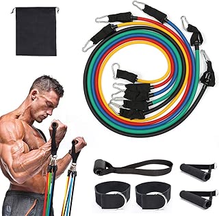 BEFANS - Juego de 11 Bandas de Resistencia para Entrenamiento de Resistencia, Fisioterapia, Yoga, Pilates Abdominales, Fitness, Gimnasio en casa, Hombres y Mujeres