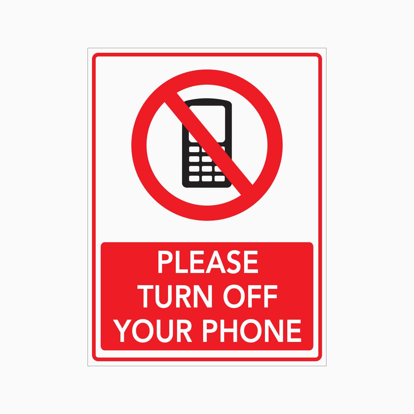 PLEASE TURN OFF YOUR PHONE Sign, 12x8 Metal Tin Sign, turn off phones in quiet areas.