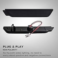 Vista 4 de RUXIFEY - Luces LED de marcador lateral con lente ahumada para parachoques trasero, lámparas de reflectores laterales compatibles con 2010 a 2015