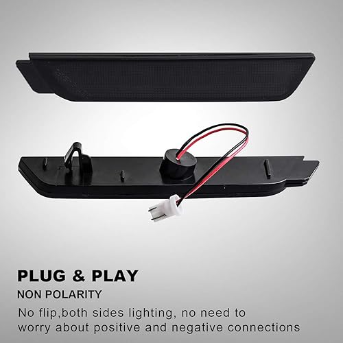 Miniatura 4 de RUXIFEY Luces LED de marcador lateral con lente ahumada, reflectores compatibles con Camaro rojo 2010 a 2015, paquete de 2