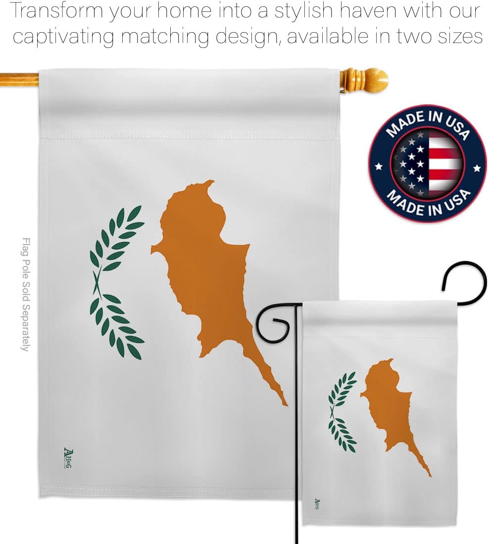 Americana Home & Garden Cyprus Garden Flag Regional Nation International World Country Particular Area House Decoration Banner Small Yard Gift Double-Sided, Made in USA