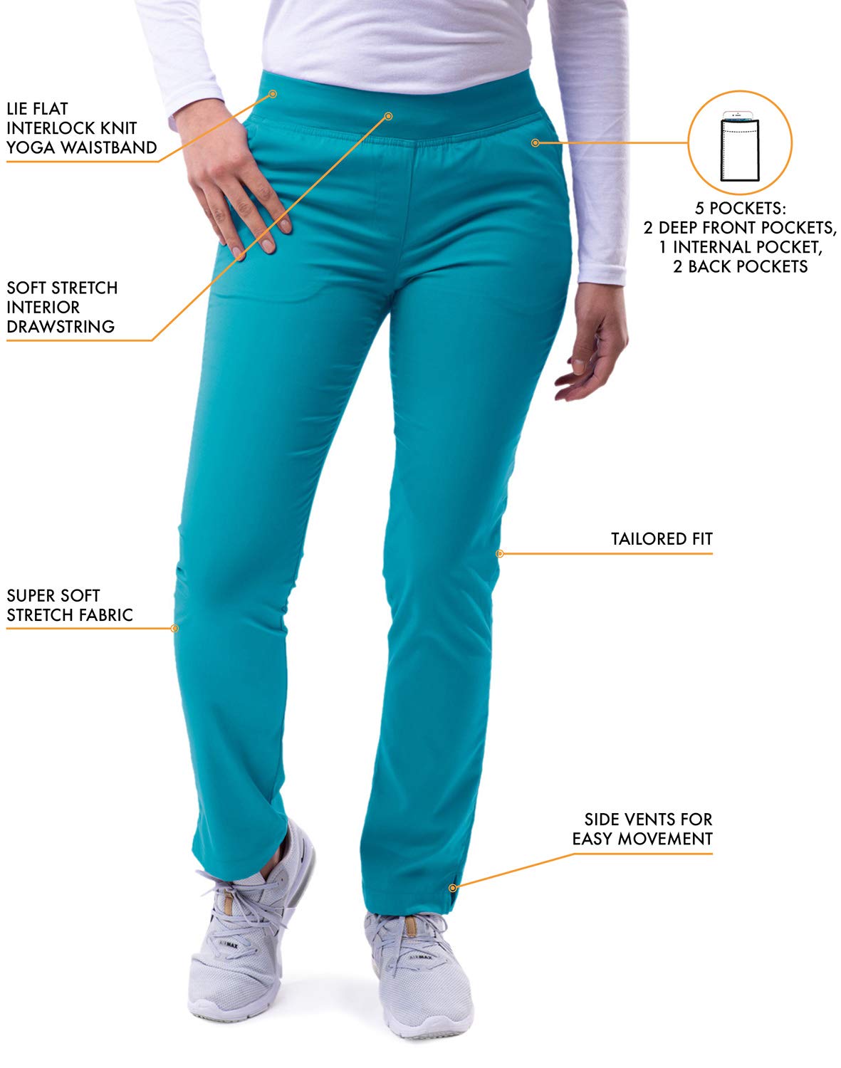 Adar Pro Uniforme médico para Mujer Casaca con Cuello en V y Pantalones de Yoga