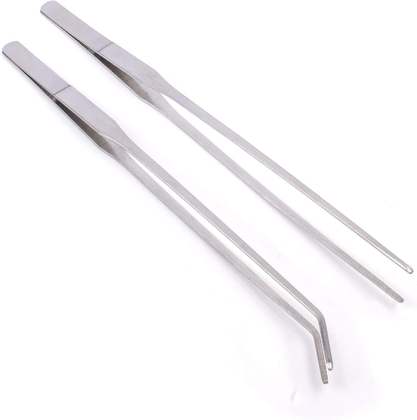 2pcs Extra Long Tweezers Set, Stainless Steel Straight and Curved Tweezers 27cm Tweezers for