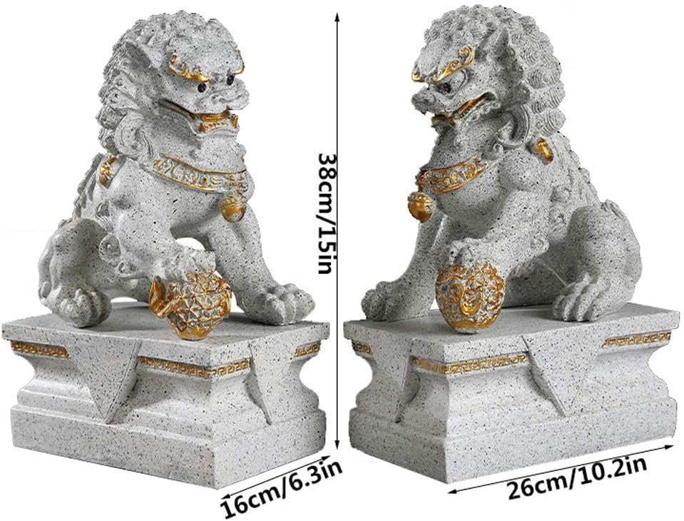 □昔の夢□t30 中國古玩 石彫 獅子置物 一対 中国風獅子爺