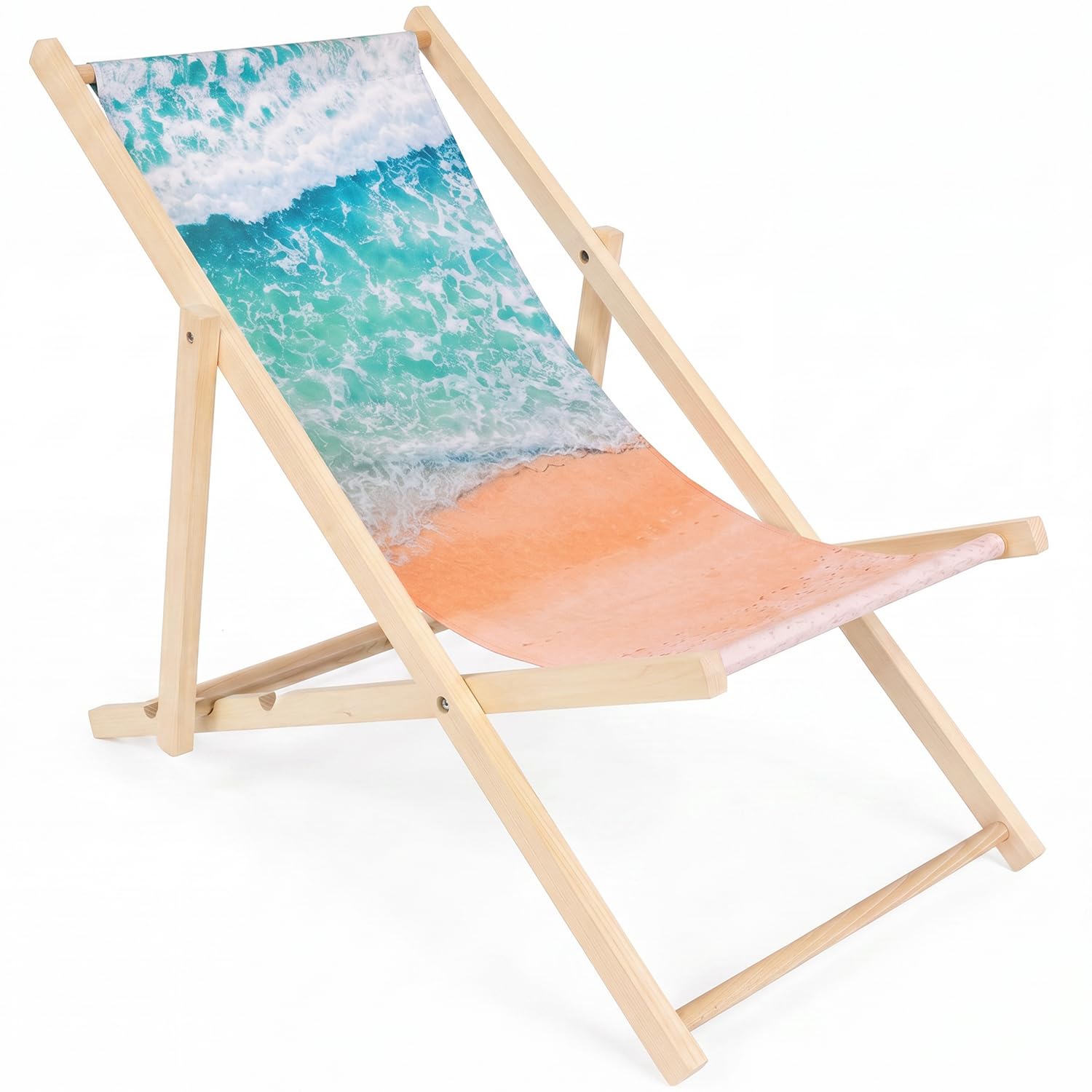 Chilienne Jardin Extérieur en Bois - Chaise Longue Sable de Plage