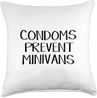Vista 1 de Condoms Prevent Minivans Almohada de tiro 18x18, multicolor