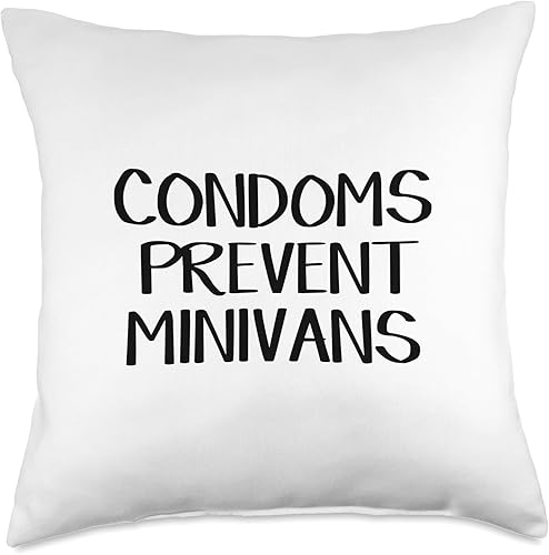 Condoms Prevent Minivans Almohada de tiro 18x18, multicolor