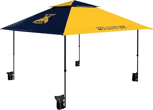 Logo Brands HBCU North Carolina A&T Aggies Pop-Up 12x12 Canopy - Easy Setup With Built-In Wheels, Vented Roof For Airflow, Includes Sandbags, Stakes, And Tie-Downs Tent For Tailgate & Outdoor Events