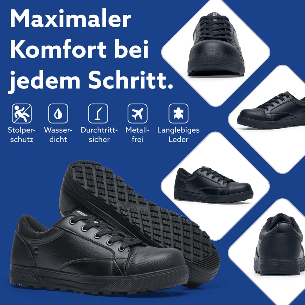 Shoes for Crews Sicherheitsschuhe Fergus Composite Toe – Rutschfester Arbeitsschuh mit Stolperschutz und Schuhkappe, wasserdichter Denim, S3L FO SR – für Damen und Herren