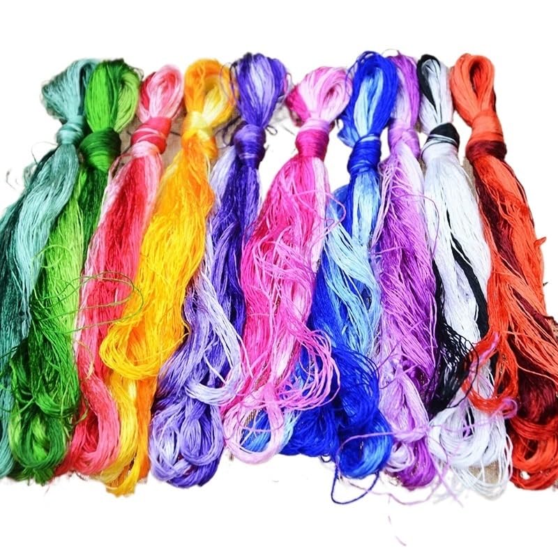 CHENJIAHAO FreundschaftsarmbäNder Selber Machen Stickgarn aus natürlicher Seide, 30/50/100 Stränge, mehrfarbige Zahnseidefäden, handgefertigt, gewebter Schmuck, Su-Seide Stickgarn(100 Skeins)
