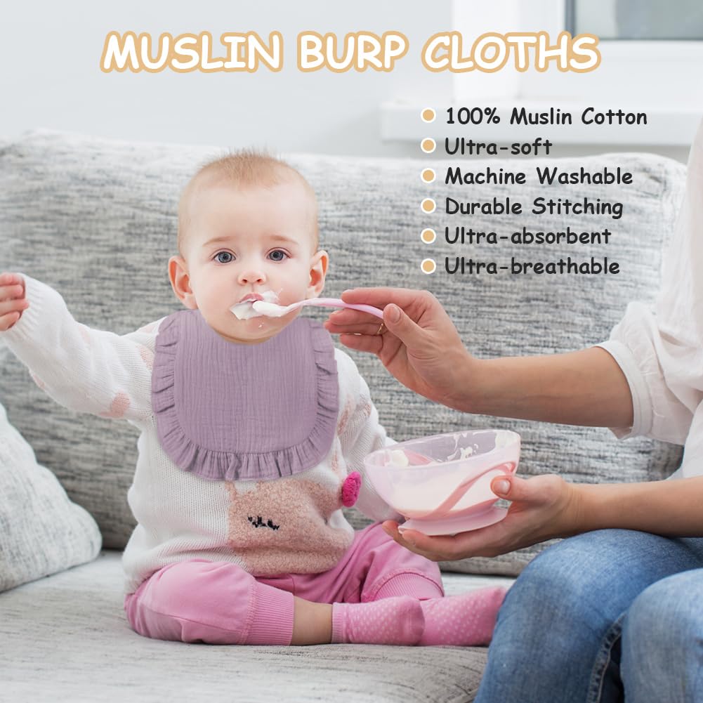 Vicloon Coton Bavoirs Bébé, Bavoirs Bandana pour Bébé, Bavoirs Nouveau-Né Soft et Absorption, Bavoir de Dentition Doux et Absorbants, Bavoir Unisexe pour Nouveau-Nés de 0 à 36 Mois