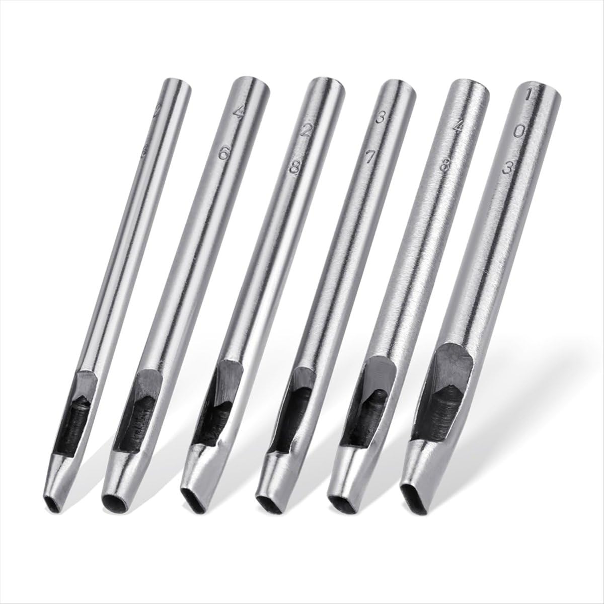 Bpqiang 6 Sizes Oval Hole Punch For Leather 6Mm-10Mm Hollow Crafting Hand Punching Tool Kit
