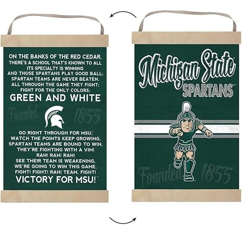 Reversible Banner Sign Fight Song Michigan State Spartans