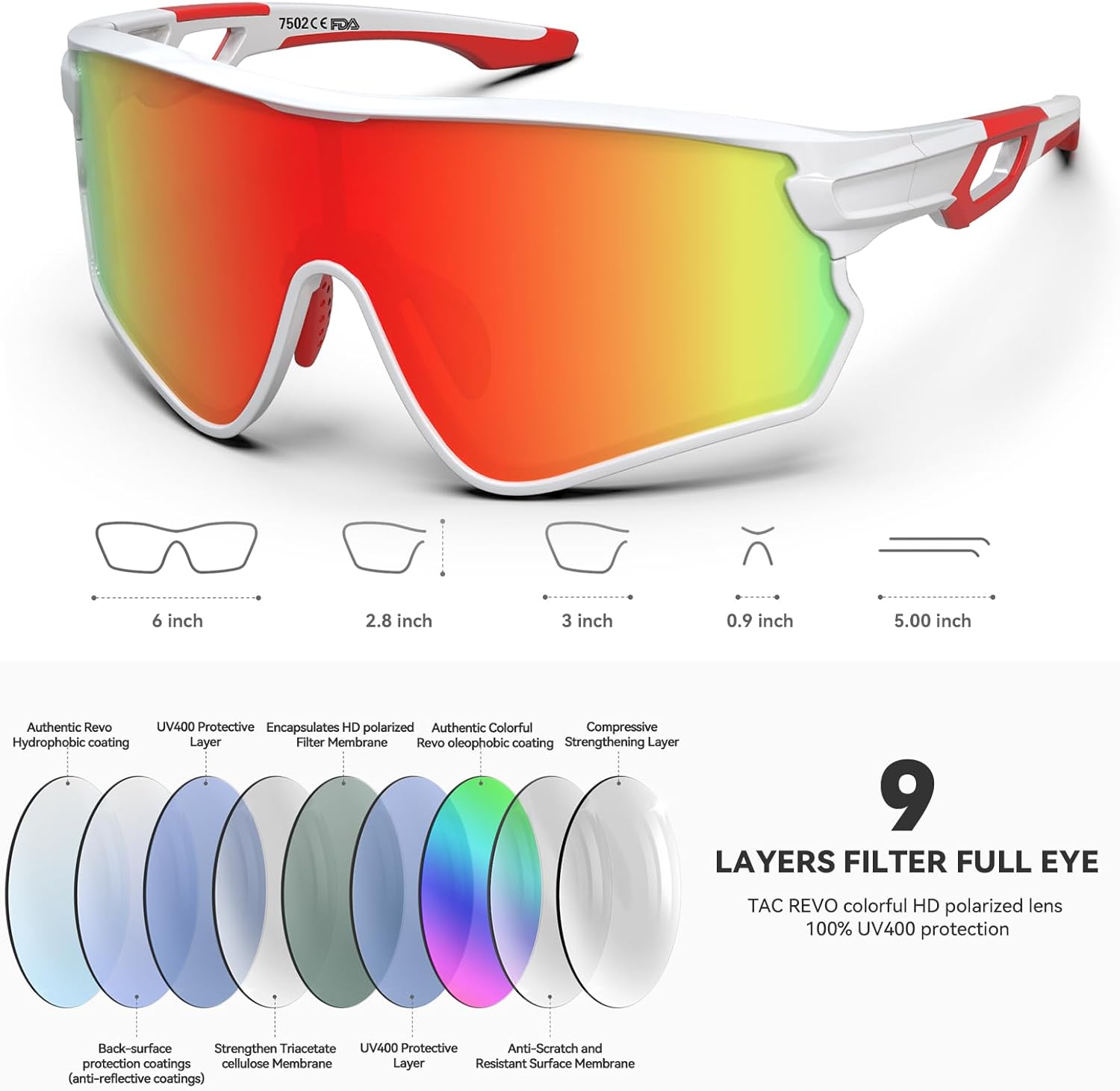 BEACOOL Polarized Sports Sunglasses for Men Women Youth Baseball Cycling Running Driving Fishing Golf Motorcycle TAC Glasses - Image 6