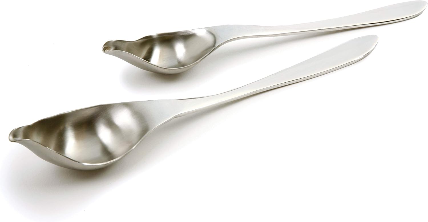 Norpro Stainless Steel Drizzle Spoons, Set of 2, 7.75" x 1.25", Silver