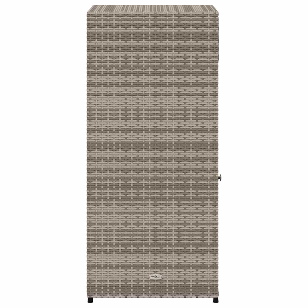 Armario de Almacenamiento de Jardín de Ratán Sintético - Resistente a la Intemperie - Armario con Interior Espacioso, Tiradores de Acero Inoxidable y Estructura de Acero (55 x 55 x 111 cm)