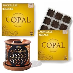 Copal Incense Bricks Flower of Life Exotic Burner by Aromafume 2 Trays x 9 Bricks Protium Copal Burseraceae