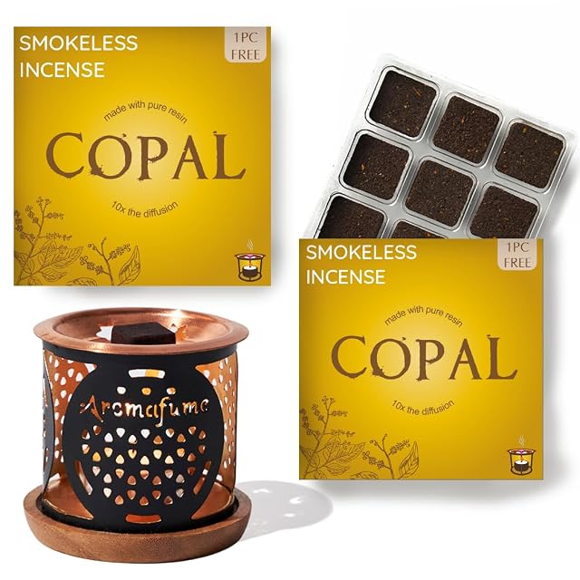 Copal Incense Bricks Flower of Life Exotic Burner by Aromafume 2 Trays x 9 Bricks Protium Copal Burseraceae