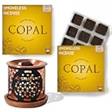 Copal Incense Bricks & Flower of Life Exotic Burner by Aromafume | 2 Trays x 9 Bricks | Protium Copal (Burseraceae) | Ideal for Spiritual Cleansing & Enhanced Connection | Low-Smoke & Non-Toxic
