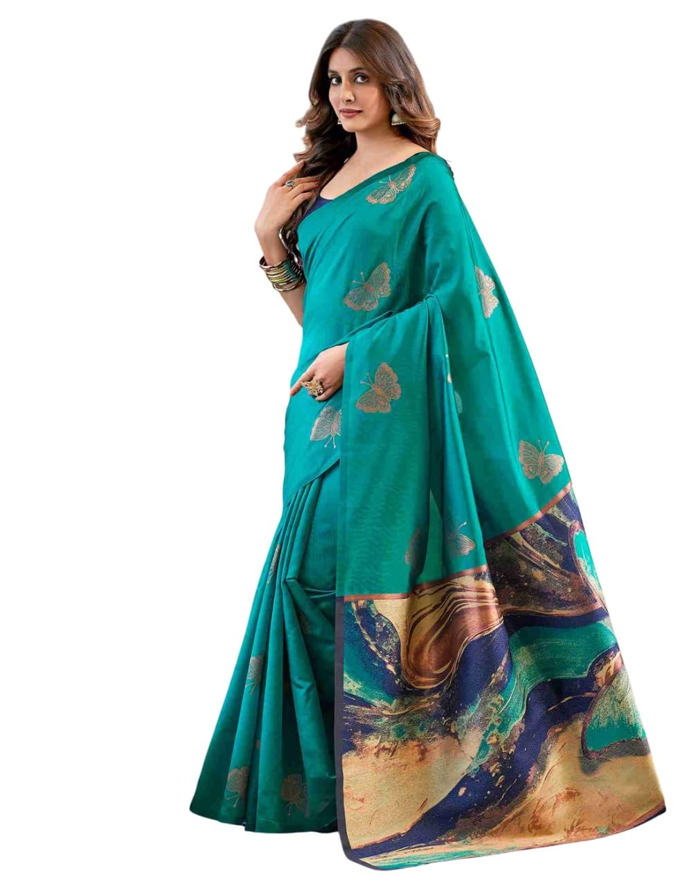 RAJESHWAR FASHION WITH RF Women's Banarasi Saree Pure Kanjivaram Silk Saree Soft new ladies 2025 Design Wear Pattu Sarees Latest Party Sari collections With Blouse Piece for Wedding Sari
