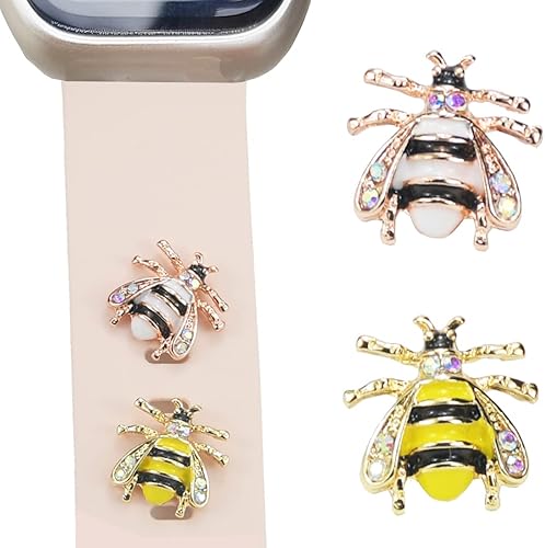 Dijes de correa de reloj para Apple Watch para mujer, anillos decorativos compatibles con correas de silicona Apple de 1.929 in, 1.772 in, 1.732 in,