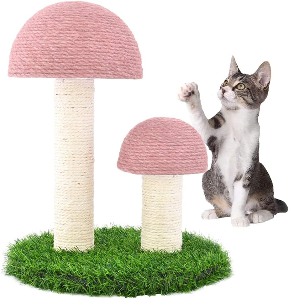 Handmade Scratch Column with Firm Base Home Decor for Scratcher Mat Mushroom Shaped