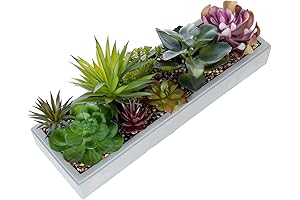 Charming Artificial Succulent Arrangements in Modern Gray Planters