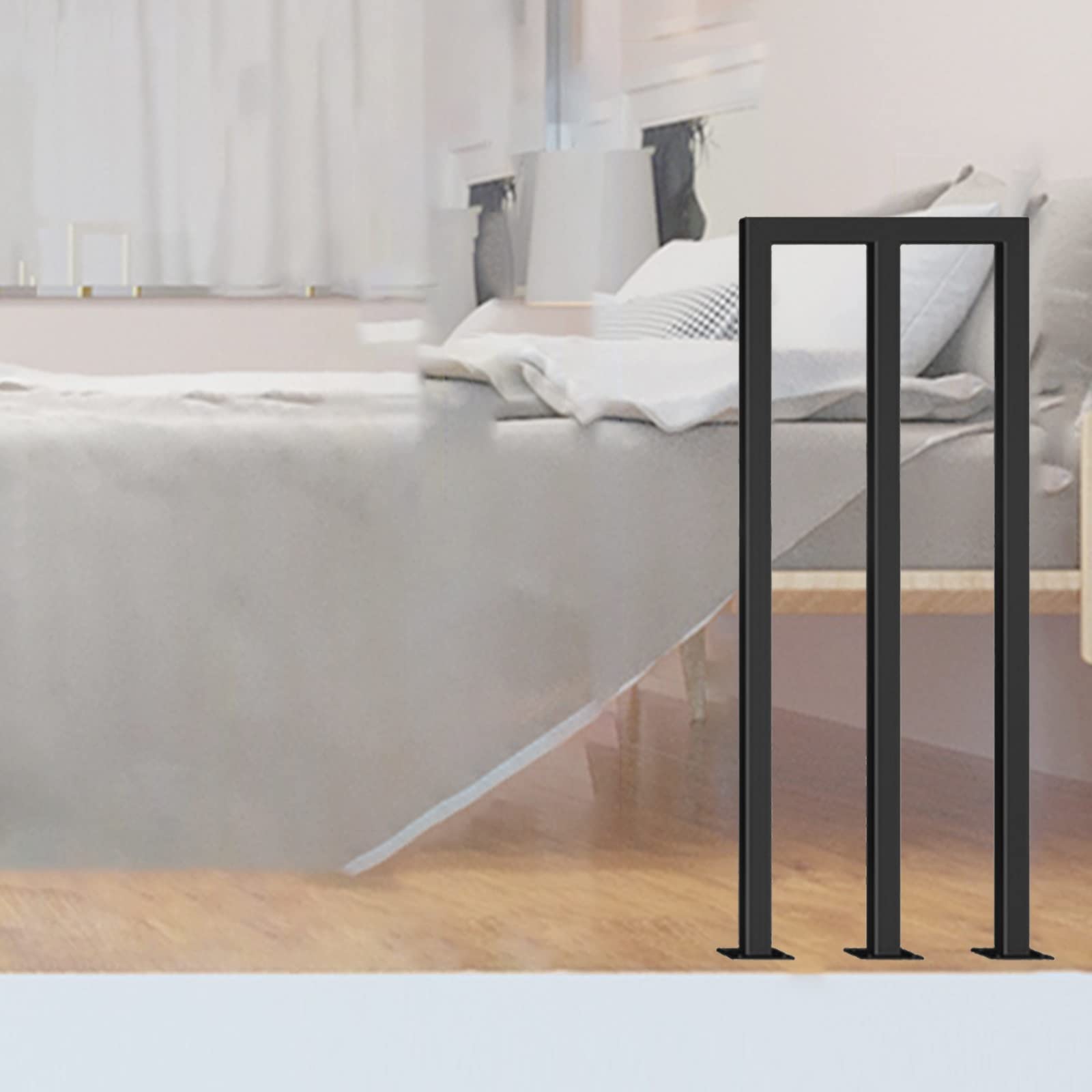 Industrial Black Loft zestaw łóżek z szynami bezpieczeństwa dla dzieci i dorosłych - trwałe schody wewnętrzne dla dzieci i seniorów - nowoczesny stylowy design