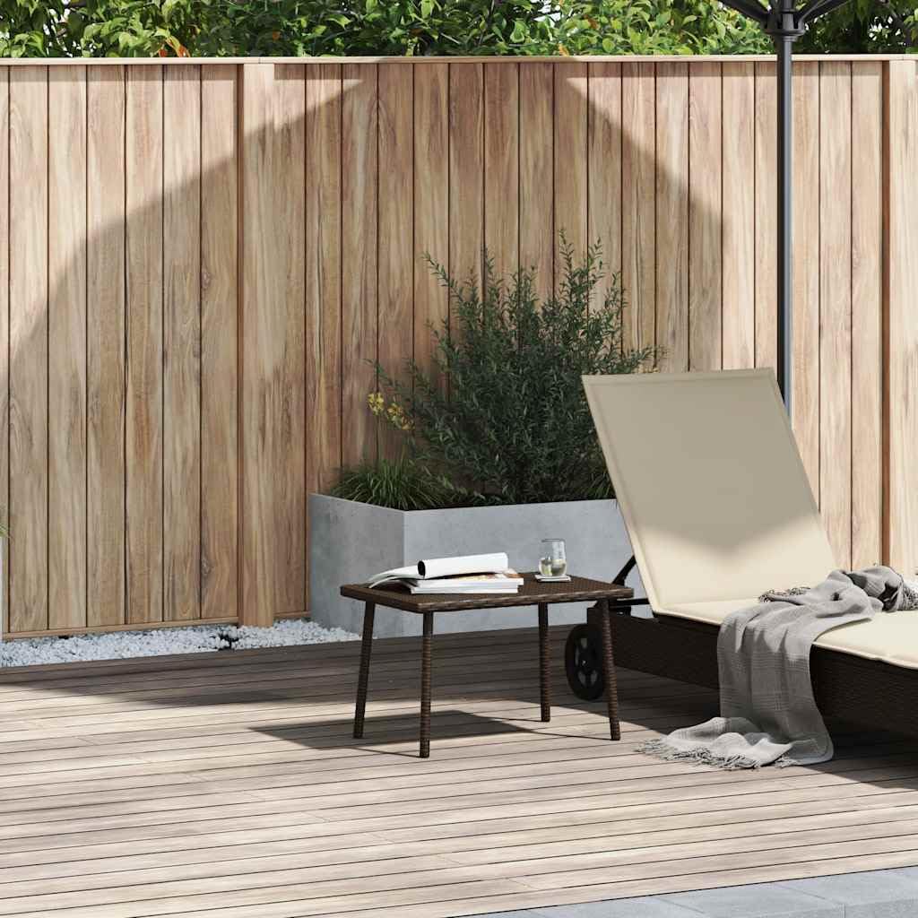 Stoły ogrodowe na zewnątrz - stolik kawowy ogrodowy prostokątny brązowy 60x40x37 cm Poly rattan