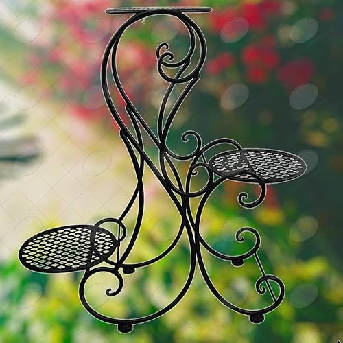 Miniatura 4 de Red Carpet Studios 20059 - Soportes para plantas con recubrimiento en polvo, color negro