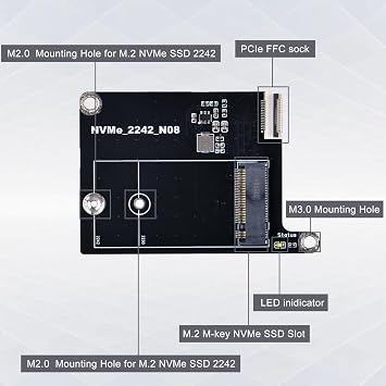 GeeekPi Game5Pi Case with N08 PCIe to M.2 NVMe SSD PCIe Peripheral Board, and Armor Lite V5 Cooler for Raspberry Pi 5, Support M.2 2230/2242 SSD
