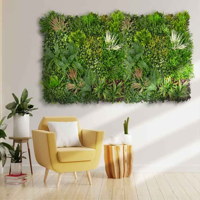 Suinga - Jardin Vertical Madagascar 100 x 100 cm. Se adaptan a Cualquier Espacio, creando ambientes de Gran originalidad y frescura