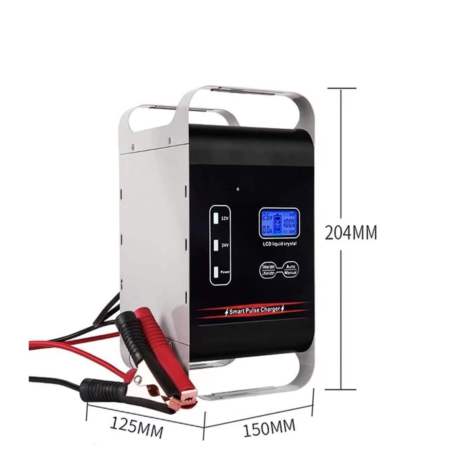 Ładowarka Baterii, Przenośna ładowarka samochodowa 600W ładowarka samochodowa 12V 24V uniwersalna 50A/30A szybkie ładowanie urządzenie do ładowania baterii do samochodu ciężarowego SUV(Oranje)