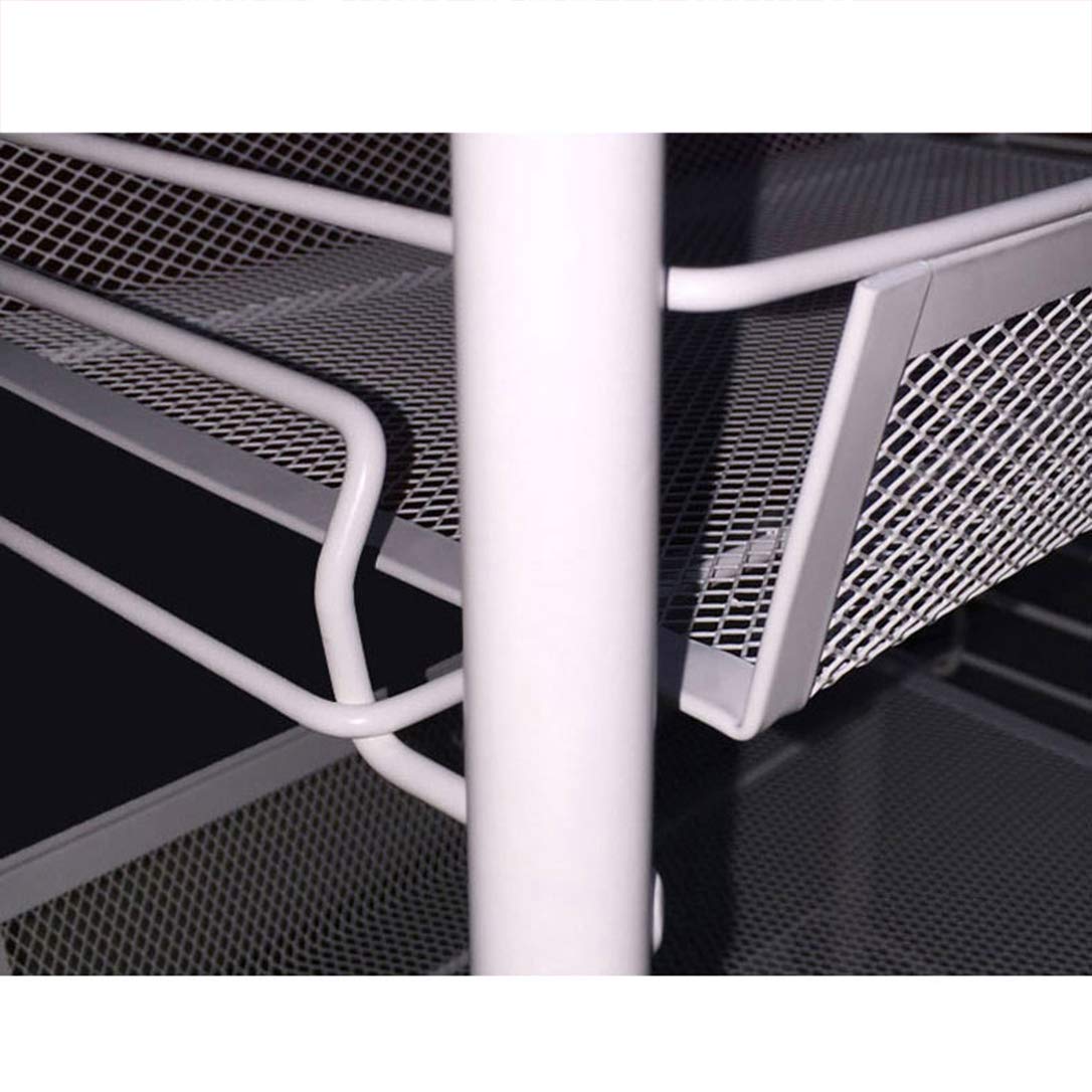 ZYFA Carrello Cucina a 3/4/5 Piani Servizio,con Rotelle Bloccabili, Scaffale Portaoggetti Mobile in Acciaio,Carrello Portaoggetti Multiuso, Carrello Salvaspazio, Scaffale Rete Metallica Contenitori