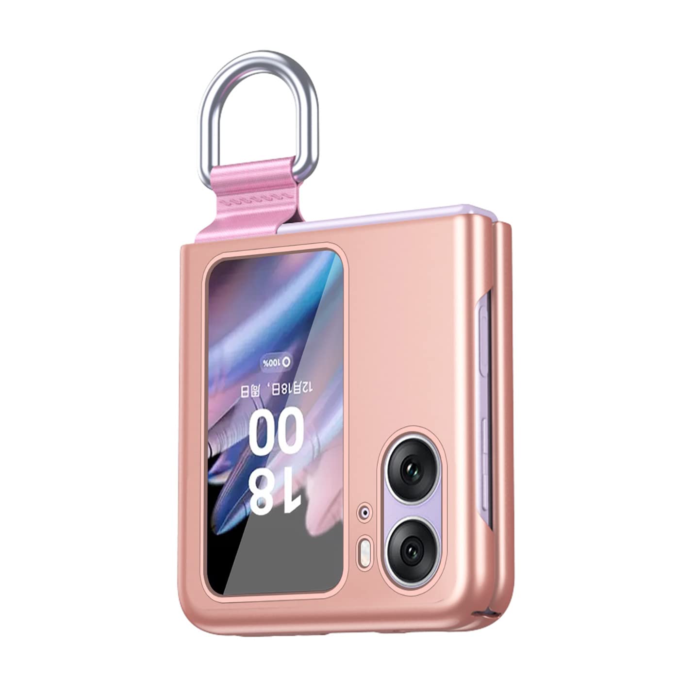 BORYA Etui do OPPO Find N2 Flip, ultracienka, luksusowa okładka z silikonu PC, odporna na wstrząsy, jedwabna, matowa, elegancka, składana obudowa z ochroną przed zarysowaniami z 360° pierścieniem