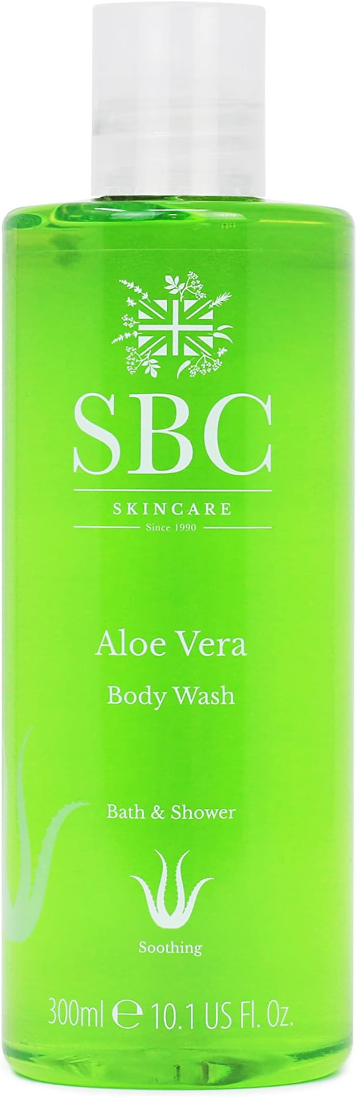 Skincare Aloe Vera Body Wash, Soothing, Cooling After Sun Shower Gel, Family Friendly Hydrating Aloe Vera Shower Gel (300ml)