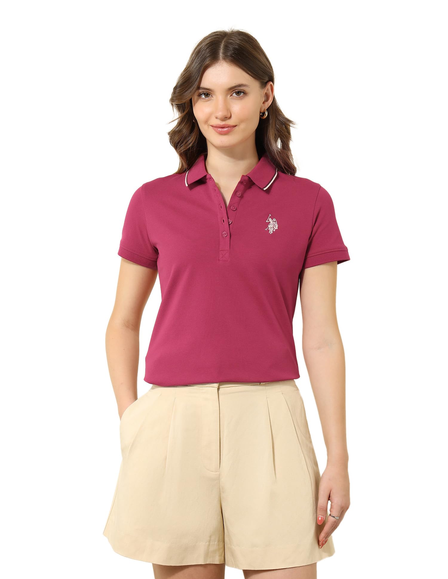 Women's Regular Fit Polo Shirt (UWSS25PTS235
