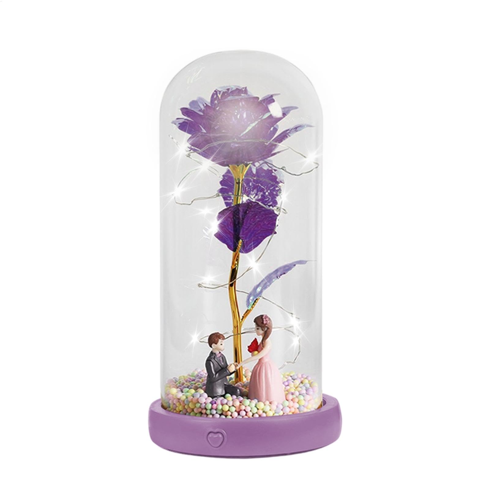 Lámpara de cúpula de cristal floral para decorar tu mesita de noche con luz cálida