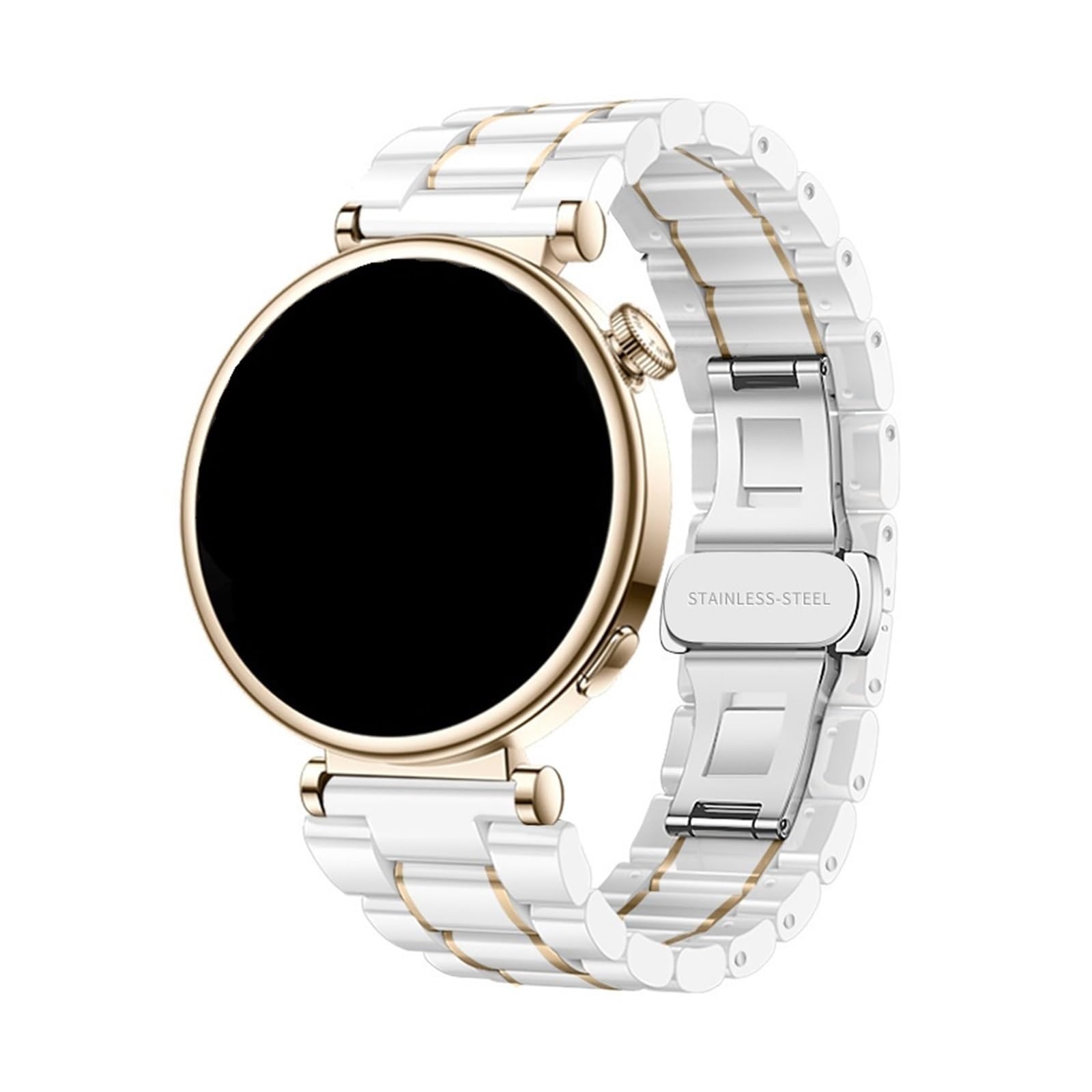 18 mm Keramikarmband for Huawei Watch GT5 Pro 42 mm/GT5 41 mm, Damen-Ersatzarmband, Edelstahl-Schnalle