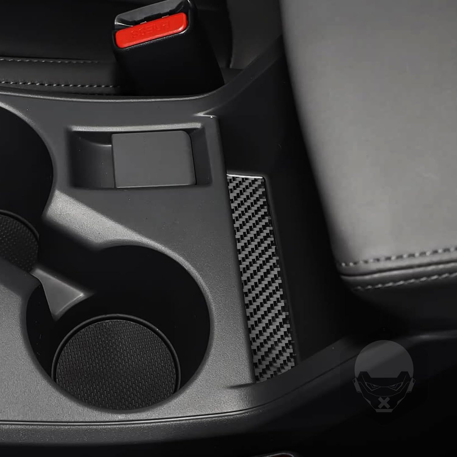 Real Black Carbon Fiber Car Center Console Armrest Box Side Decorative Strip Trim Sticker Auto Interior Premium Accessories Compatible with Subaru Crosstrek/Impreza(GU) 2024 2025 2026