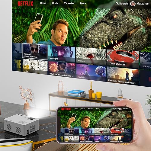 TMY 5G WiFi-projector met Bluetooth 5.1, 9000 lumen HD-filmprojector, 1080P ondersteunde mini-projector, draagbare buitenprojector, compatibel met tv-stick, telefoon, computer, HDMI, USB, AV, TF - Image 8
