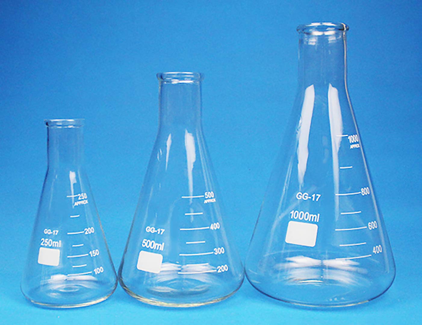 Matraz Erlenmeyer de vidrio de borosilicato - Matraz cónico de 50 ml a 5000 ml con graduaciones for uso en laboratorio(250ml)